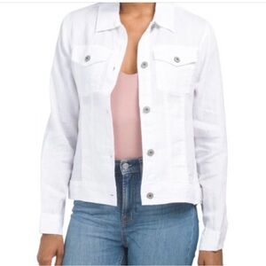 Women's White 100% Linen Jacket